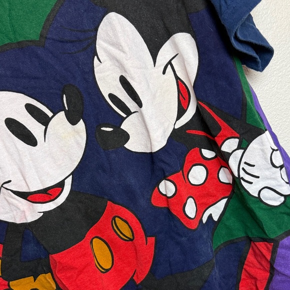 Disney Mickey & Minnie Colorful Short Sleeve Tee Vintage 1984 Rare - Picture 4 of 5